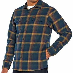 ORVIS Double Brushed Heavy Flannel Shirt Jacket with Pockets Size L